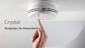 Presentation with fire alarm - Presentation theme featuring home-smoke-and-fire-alarm and a light gray colored foreground