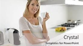  Presentation with lactation young woman breastfeeding - Slides featuring buildings bw - smiling middle-aged couple standing with background and a  colored foreground.