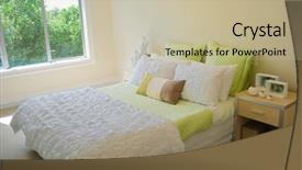  Presentation with bedroom modern - Slides featuring home stay traveller - contemporary bedroom with modern furniture background and a  colored foreground