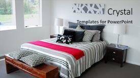  Presentation with bedroom modern - Audience pleasing presentation consisting of home stay traveller - contemporary bedroom with modern furniture backdrop and a light blue colored foreground