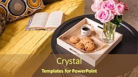  Presentation with pink roses - Amazing presentation theme having home-still-life-with-bunch backdrop and a tawny brown colored foreground