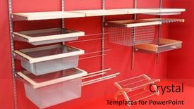  Presentation with closet - Amazing slide set having home storage - closet wardrobe private room interior backdrop and a red colored foreground