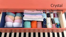  Presentation with storage - Theme consisting of home storage - folded clothes in chest background and a  colored foreground