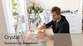  Presentation with tailoring - Presentation theme consisting of home studio while watching tutorial background and a coral colored foreground