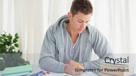  Presentation with student housing - Theme consisting of clambering - brown capuchin monkey clamber background and a tawny brown colored foreground.