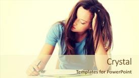  Presentation with girl teens - Amazing presentation design having home study - teenage girl studying backdrop and a cream colored foreground