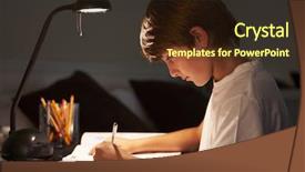  Presentation with civil engineering desk - Audience pleasing PPT layouts consisting of home study - young boy studying at desk backdrop and a wine colored foreground