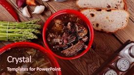  Presentation with beef meat soup - Beautiful slides featuring home style beef meat soup backdrop and a  colored foreground