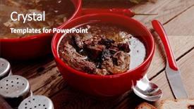  Presentation with beef meat soup - PPT layouts featuring home style beef meat soup background and a  colored foreground