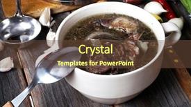  Presentation with beef meat soup - Audience pleasing presentation theme consisting of home style beef meat soup backdrop and a  colored foreground