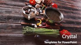  Presentation with beef meat soup - Theme with home style beef meat soup background and a  colored foreground