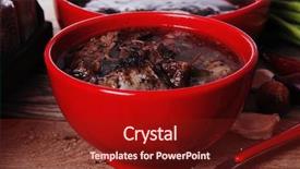  Presentation with beef meat soup - Audience pleasing slides consisting of home style beef meat soup backdrop and a  colored foreground