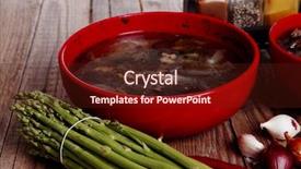  Presentation with beef meat soup - Colorful PPT layouts enhanced with home style beef meat soup backdrop and a  colored foreground