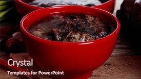  Presentation with beef meat soup - Beautiful slides featuring home style beef meat soup backdrop and a  colored foreground
