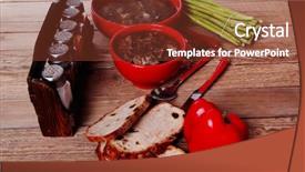  Presentation with beef meat soup - Presentation featuring home style beef meat soup background and a  colored foreground