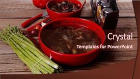  Presentation with beef meat soup - Amazing presentation having home style beef meat soup backdrop and a  colored foreground