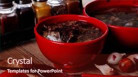  Presentation with beef meat soup - Presentation theme consisting of home style beef meat soup background and a  colored foreground