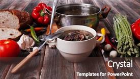  Presentation with beef meat soup - Cool new presentation theme with home style beef meat soup backdrop and a  colored foreground