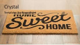  Presentation with welcome - Colorful presentation theme enhanced with home sweet home welcome mat backdrop and a coral colored foreground