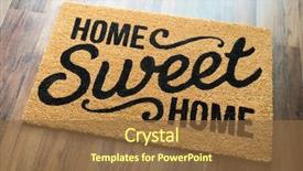  Presentation with sweet - Colorful theme enhanced with home sweet home welcome mat backdrop and a tawny brown colored foreground