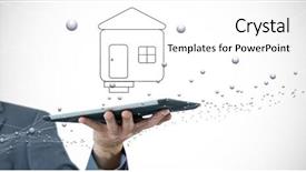  Presentation with connecting dots - Slide set enhanced with home symbol and connecting dots background and a white colored foreground