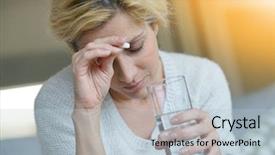  Presentation with free aging at home - Audience pleasing theme consisting of home taking pill to ease backdrop and a lemonade colored foreground
