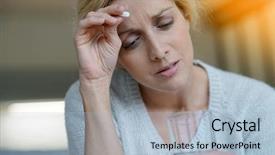  Presentation with aged - Slide set with home taking pill to ease background and a light blue colored foreground