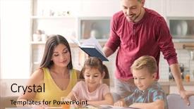  Presentation with homework - Beautiful theme featuring home task - brother and sister doing homework backdrop and a  colored foreground