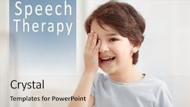 Presentation with play therapy - Slide deck featuring home text speech therapy background and a lemonade colored foreground
