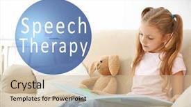  Presentation with speech therapy - Slides having home text speech therapy background and a soft green colored foreground