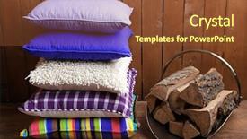  Presentation with hill - Amazing presentation design having home textile - hill of colorful pillows backdrop and a tawny brown colored foreground