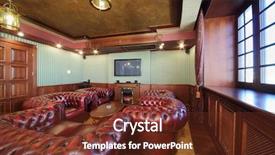  Presentation with what is english literature - Slide set consisting of home theater - luxurious english cigar room background and a tawny brown colored foreground