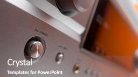  Presentation with hifi - Audience pleasing presentation theme consisting of home theater - off switch of a hifi backdrop and a gray colored foreground