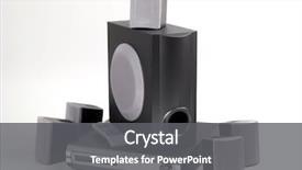  Presentation with theater - Colorful theme enhanced with home theater isolated on white backdrop and a gray colored foreground