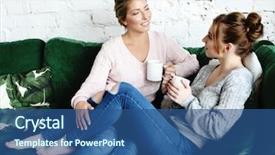  Presentation with relationships - Amazing slides having home they drink coffee backdrop and a ocean colored foreground