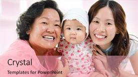  Presentation with generations - Colorful presentation design enhanced with home three generations asian backdrop and a lemonade colored foreground