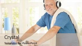  Presentation with pensioner - PPT theme with home while listening to music background and a lemonade colored foreground