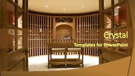  Presentation with cellar - Beautiful PPT theme featuring home wine cellar room backdrop and a tawny brown colored foreground