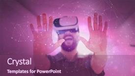  Presentation with artificial neural network - Slides consisting of home with futuristic neural network background and a violet colored foreground