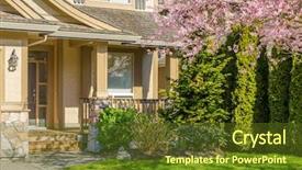  Presentation with colorful - PPT theme featuring home with gorgeous outdoor landscape background and a  colored foreground