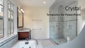  Presentation with glass construction - Colorful slide deck enhanced with home with large glass shower backdrop and a light gray colored foreground
