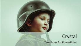  Presentation with peace - PPT layouts with home with playing war background and a soft green colored foreground