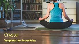  Presentation with mental health - PPT layouts having home-workout-concept-woman background and a tawny brown colored foreground