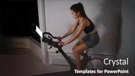  Presentation with smart home - Slides having home-workout-indoor-stationary-bike background and a dark gray colored foreground