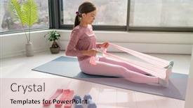  Presentation with resistance - Slide deck enhanced with home-workout-with-resistance-band background and a coral colored foreground