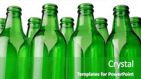  Presentation with green chemistry dropper bottles - Beautiful presentation theme featuring homebrew beer - empty green bottles backdrop and a shamrock green colored foreground
