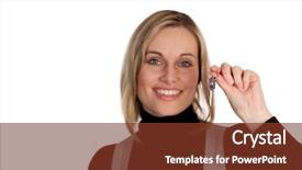  Presentation with car body repairer holding - Presentation theme with homebuyer - attractive woman holding car background and a tawny brown colored foreground