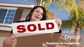  Presentation with happy hour is the best - PPT layouts featuring homebuyer - happy attractive hispanic woman holding background and a coral colored foreground
