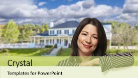  Presentation with white and black woman climbing ladders - Cool new presentation with homebuyer - pretty hispanic woman leaning backdrop and a yellow colored foreground