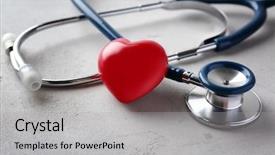  Presentation with red medical - Cool new slide set with homecare medical center - stethoscope and red heart backdrop and a light gray colored foreground